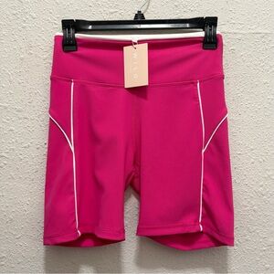 Wilo the Label Ribbed Bike Shorts Pink & White NWT M